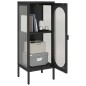 vidaXL Aparador alto vidrio y acero negro 40x35x105 cm vidaXL Aparador alto vidrio y acero negro 40x35x105 cm