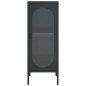 vidaXL Aparador alto vidrio y acero negro 40x35x105 cm vidaXL Aparador alto vidrio y acero negro 40x35x105 cm