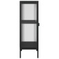 vidaXL Aparador alto vidrio y acero negro 40x35x105 cm vidaXL Aparador alto vidrio y acero negro 40x35x105 cm