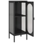 vidaXL Aparador alto vidrio y acero negro 40x35x105 cm vidaXL Aparador alto vidrio y acero negro 40x35x105 cm