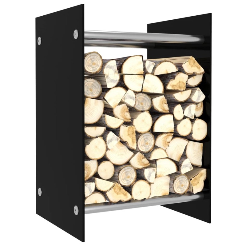 vidaXL Leñero de vidrio negro 40x35x60 cm vidaXL Leñero de vidrio negro 40x35x60 cm