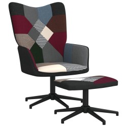 vidaXL Silla de relajación con reposapiés tela patchwork