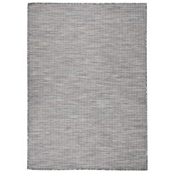 vidaXL Alfombra de exterior de tejido plano marrón y azul 200x280 cm