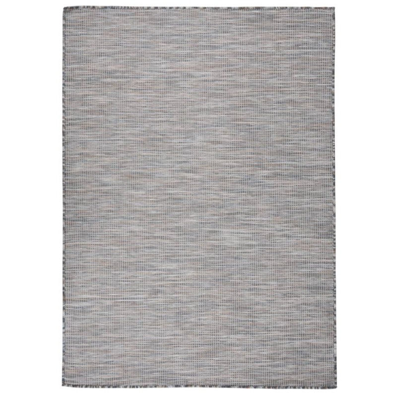 vidaXL Alfombra de exterior de tejido plano marrón y azul 200x280 cm vidaXL Alfombra de exterior de tejido plano marrón y azul 200x280 cm