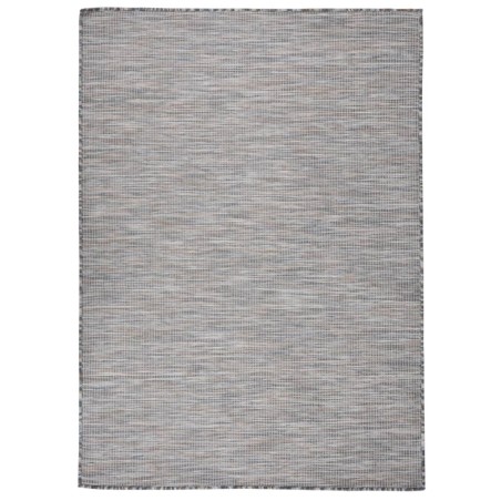 vidaXL Alfombra de exterior de tejido plano marrón y azul 200x280 cm