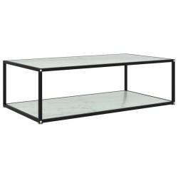 vidaXL Mesa de centro vidrio templado blanco 120x60x35 cm