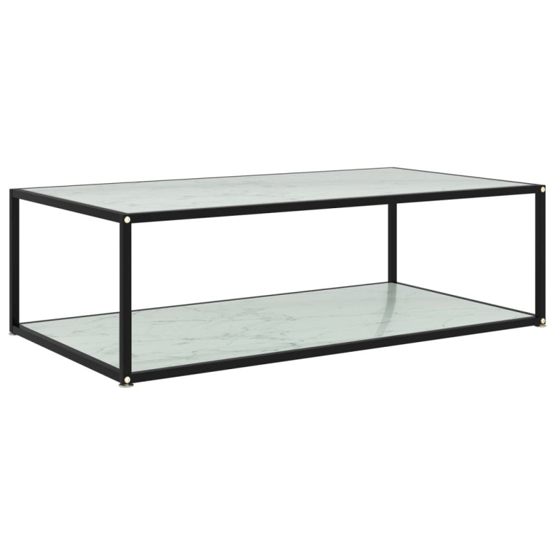 vidaXL Mesa de centro vidrio templado blanco 120x60x35 cm vidaXL Mesa de centro vidrio templado blanco 120x60x35 cm