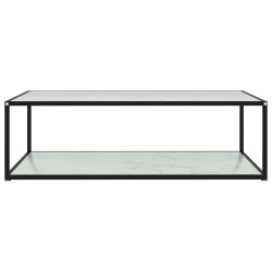 vidaXL Mesa de centro vidrio templado blanco 120x60x35 cm