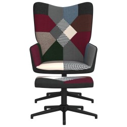 vidaXL Silla de relajación con reposapiés tela patchwork