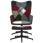 vidaXL Silla de relajación con reposapiés tela patchwork vidaXL Silla de relajación con reposapiés tela patchwork