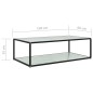 vidaXL Mesa de centro vidrio templado blanco 120x60x35 cm vidaXL Mesa de centro vidrio templado blanco 120x60x35 cm