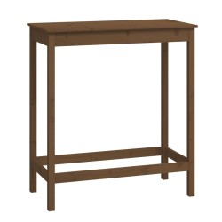 vidaXL Mesa alta de bar madera maciza de pino marrón miel 100x50x110cm