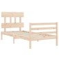 vidaXL Estructura de cama individual con cabecero madera maciza vidaXL Estructura de cama individual con cabecero madera maciza