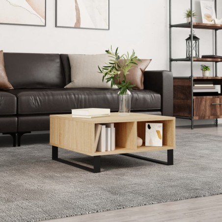 vidaXL Mesa de centro madera de ingeniería roble Sonoma 60x60x30 cm