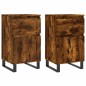 vidaXL Aparadores 2 uds madera de ingeniería roble ahumado 40x35x70 cm vidaXL Aparadores 2 uds madera de ingeniería roble ahumado 40x35x70 cm