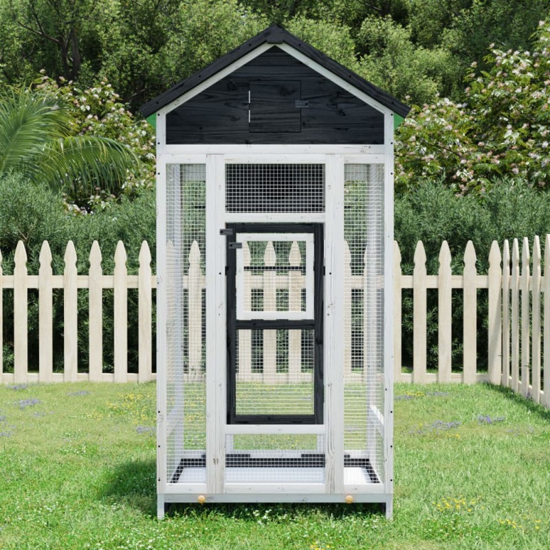 vidaXL Casita para pájaros madera maciza pino gris 91,5x53x170 cm vidaXL Casita para pájaros madera maciza pino gris 91,5x53x170 cm