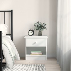 vidaXL Mesita de noche ALTA madera maciza de pino blanco 43x35x40,5 cm