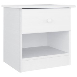 vidaXL Mesita de noche ALTA madera maciza de pino blanco 43x35x40,5 cm