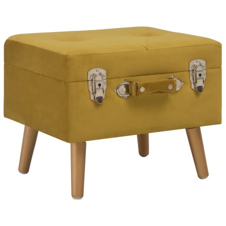 vidaXL Taburete de almacenamiento de terciopelo amarillo mostaza 40 cm