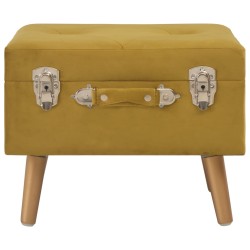 vidaXL Taburete de almacenamiento de terciopelo amarillo mostaza 40 cm