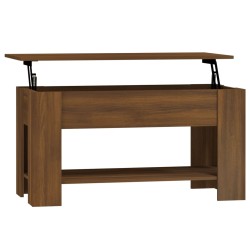 vidaXL Mesa de centro madera contrachapada marrón roble 101x49x52 cm