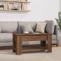 vidaXL Mesa de centro madera contrachapada marrón roble 101x49x52 cm vidaXL Mesa de centro madera contrachapada marrón roble 101x49x52 cm