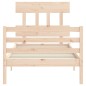 vidaXL Estructura de cama individual con cabecero madera maciza vidaXL Estructura de cama individual con cabecero madera maciza