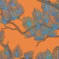 DUTCH WALLCOVERINGS Papel de pared pino azul y naranja