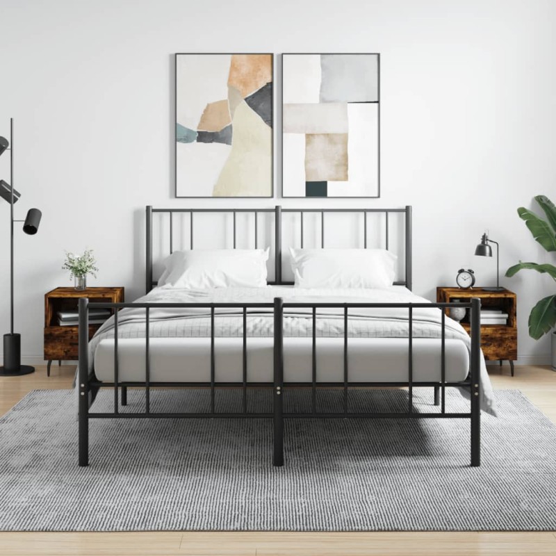 vidaXL Mesita noche 2 uds madera ingeniería roble ahumado 40x35x47,5cm vidaXL Mesita noche 2 uds madera ingeniería roble ahumado 40x35x47,5cm