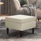 vidaXL Taburete con patas de madera terciopelo crema vidaXL Taburete con patas de madera terciopelo crema