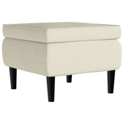 vidaXL Taburete con patas de madera terciopelo crema