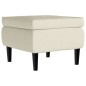 vidaXL Taburete con patas de madera terciopelo crema vidaXL Taburete con patas de madera terciopelo crema