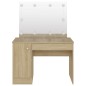 vidaXL Tocador de maquillaje con luces LED MDF roble 110x55x145 cm vidaXL Tocador de maquillaje con luces LED MDF roble 110x55x145 cm