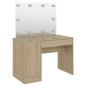 vidaXL Tocador de maquillaje con luces LED MDF roble 110x55x145 cm vidaXL Tocador de maquillaje con luces LED MDF roble 110x55x145 cm