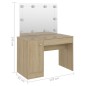 vidaXL Tocador de maquillaje con luces LED MDF roble 110x55x145 cm vidaXL Tocador de maquillaje con luces LED MDF roble 110x55x145 cm