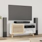 vidaXL Mueble para TV madera maciza pino y ratán natural 80x30x40 cm