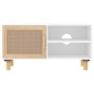 vidaXL Mueble para TV madera maciza pino y ratán natural 80x30x40 cm