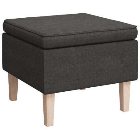 vidaXL Taburete con patas de madera tapizado tejido gris oscuro
