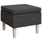 vidaXL Taburete con patas de madera tapizado tejido gris oscuro vidaXL Taburete con patas de madera tapizado tejido gris oscuro