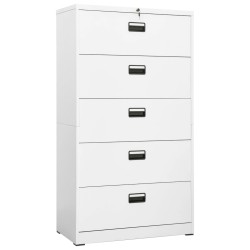 vidaXL Armario archivador de acero blanco 90x46x164 cm