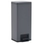vidaXL Cubo basura con pedal antihuellas 30L gris acero inoxidable vidaXL Cubo basura con pedal antihuellas 30L gris acero inoxidable