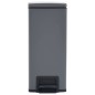 vidaXL Cubo basura con pedal antihuellas 30L gris acero inoxidable vidaXL Cubo basura con pedal antihuellas 30L gris acero inoxidable