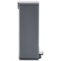 vidaXL Cubo basura con pedal antihuellas 30L gris acero inoxidable vidaXL Cubo basura con pedal antihuellas 30L gris acero inoxidable