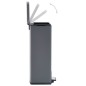 vidaXL Cubo basura con pedal antihuellas 30L gris acero inoxidable vidaXL Cubo basura con pedal antihuellas 30L gris acero inoxidable