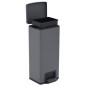 vidaXL Cubo basura con pedal antihuellas 30L gris acero inoxidable vidaXL Cubo basura con pedal antihuellas 30L gris acero inoxidable