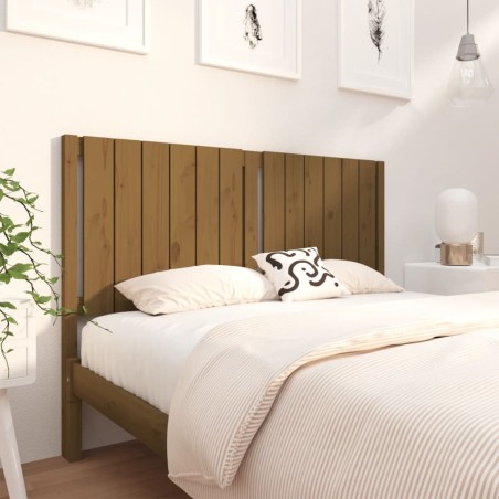 vidaXL Cabecero de cama madera maciza pino marrón miel 145,5x4x100 cm
