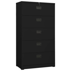 vidaXL Armario archivador de acero negro 90x46x164 cm