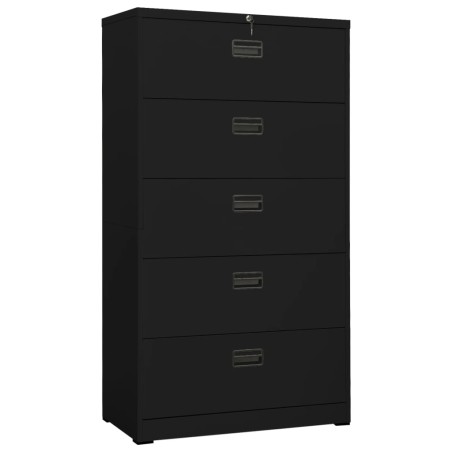 vidaXL Armario archivador de acero negro 90x46x164 cm
