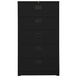 vidaXL Armario archivador de acero negro 90x46x164 cm