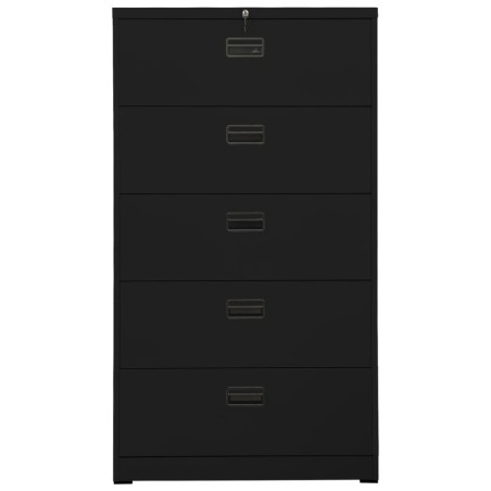 vidaXL Armario archivador de acero negro 90x46x164 cm
